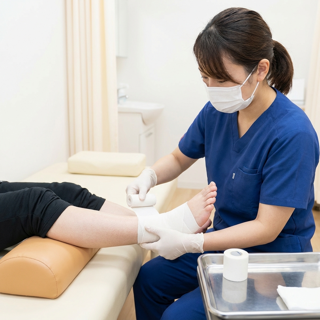 プロの包帯固定
